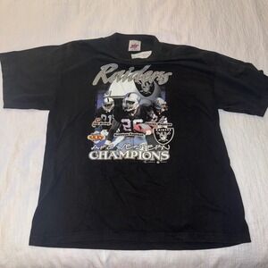 Vintage 2000 Raiders AFC‎ Western Champions T Shirt XL NFL Football Tim Brown